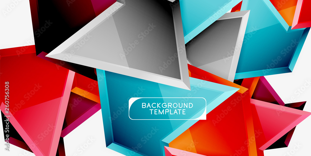 Minimal geometrical triangles with 3d effect abstract background template Minimal geometrical triangles with 3d effect abstract background template