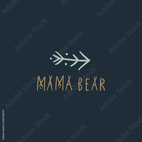 Mama bear nursery vector image, baby art, nursery design photo
