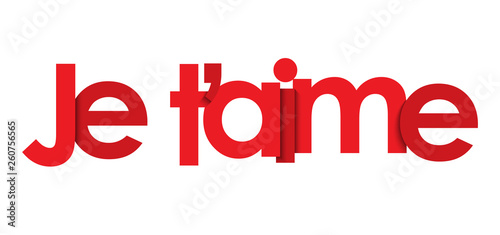 JE T'AIME bannière typographique