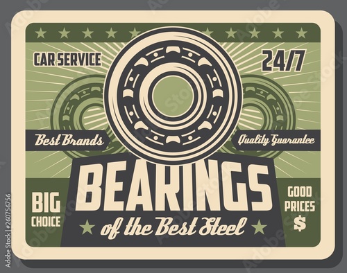 Car auto service, wheel bearings parts repair