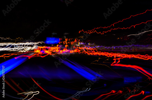 Lichtmalerei auf der Autobahn