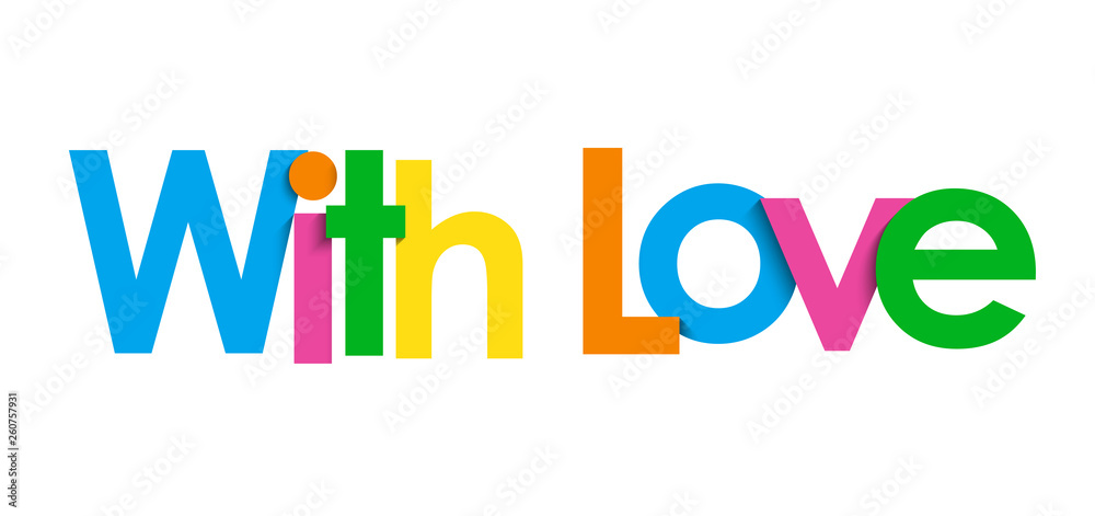 WITH LOVE colorful typography banner