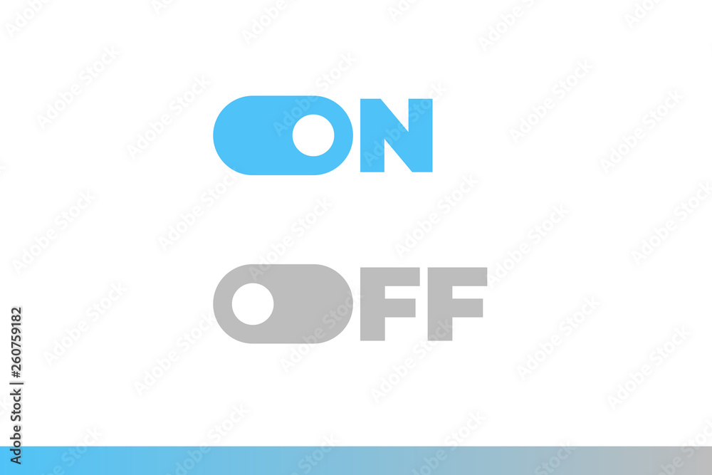 On Off mode switch button sliders. Toggle modern flat UX UI design vector set for website or mobile app On Off mode switch button sliders. Toggle modern flat UX UI design vector set for website or mobile app