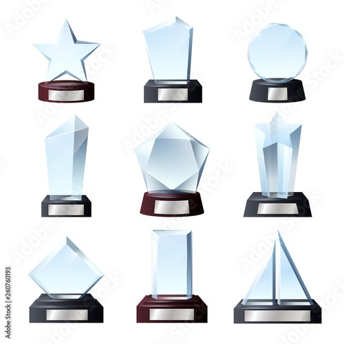 Glass winner awards, crystal sport trophy prizes