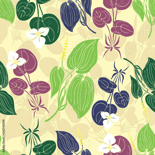 Wild flowers seamless pattern