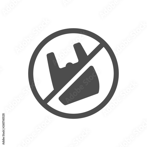 stop using plastic bags silhouette vector icon isolated on white background. say no to plastic bag. plastic forbidden sign. stop plastic pollution to save environment and ecology of earth