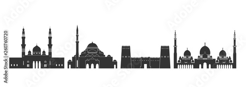 Abu Dhabi logo.  Isolated Abu Dhabi  architecture on white background