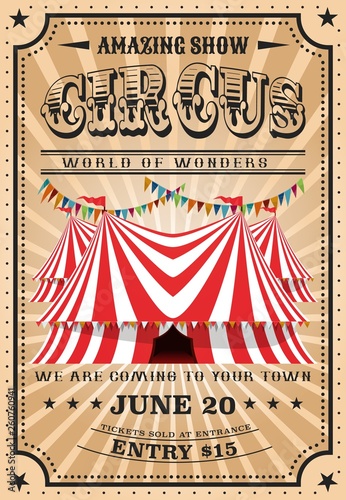 Bit top circus tent, vintage funfair show