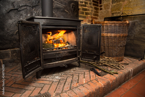 Rustic wood burning stove