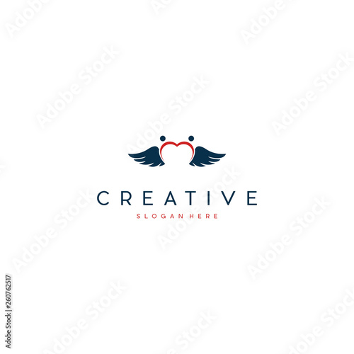 Love Care Freedom Creative Icon Logo Design Element Vector Template Concept
