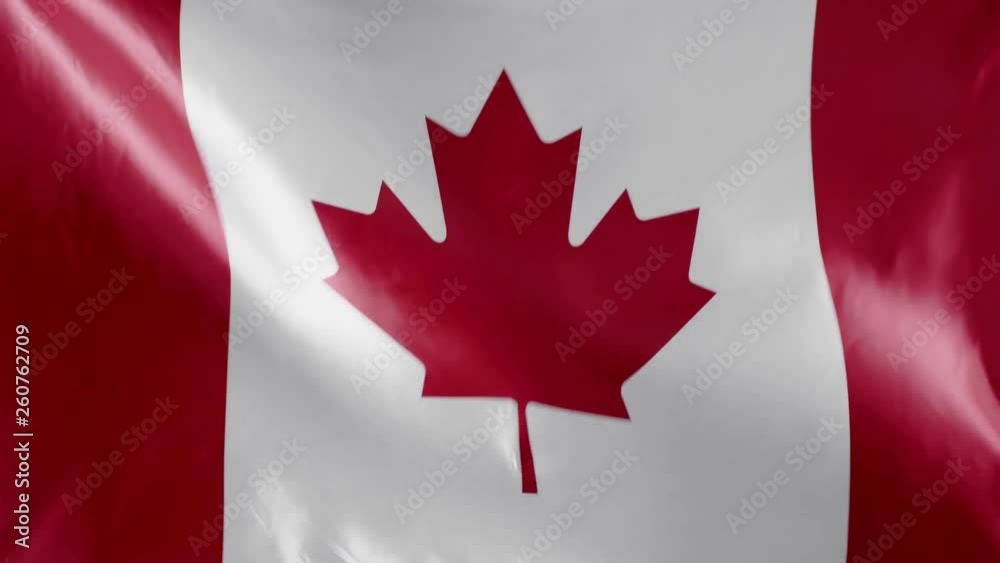 top view of waving national canadian flag with copy space top view of waving national canadian flag with copy space