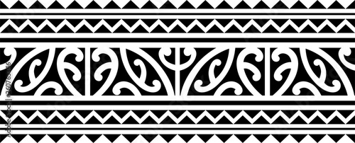 Polynesian Maori Tattoo Sleeve Pattern Vector Samoan Forearm And Foot Design Maori Bracelet Armband Tattoo Tribal Band Fabric Seamless Ornament Stock Vector Adobe Stock