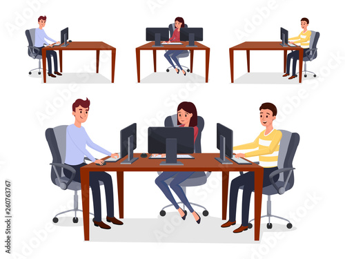 Colleagues, programmers team vector illustration