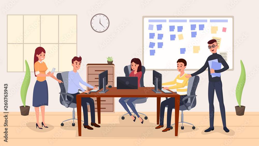 Team management, coworking vector illustration Team management, coworking vector illustration