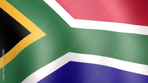 flag of south africa waving in the wind