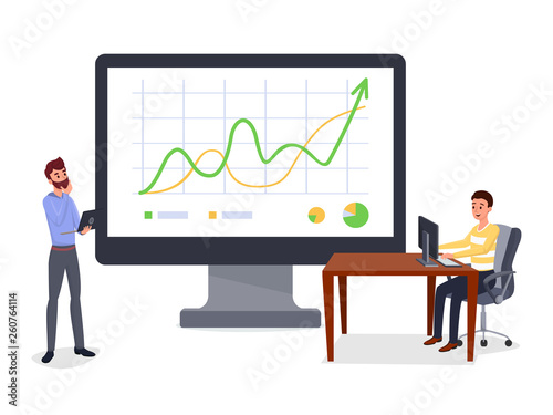 Business presentation, report vector illustration
