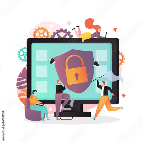 Antivirus vector concept for web banner, website page