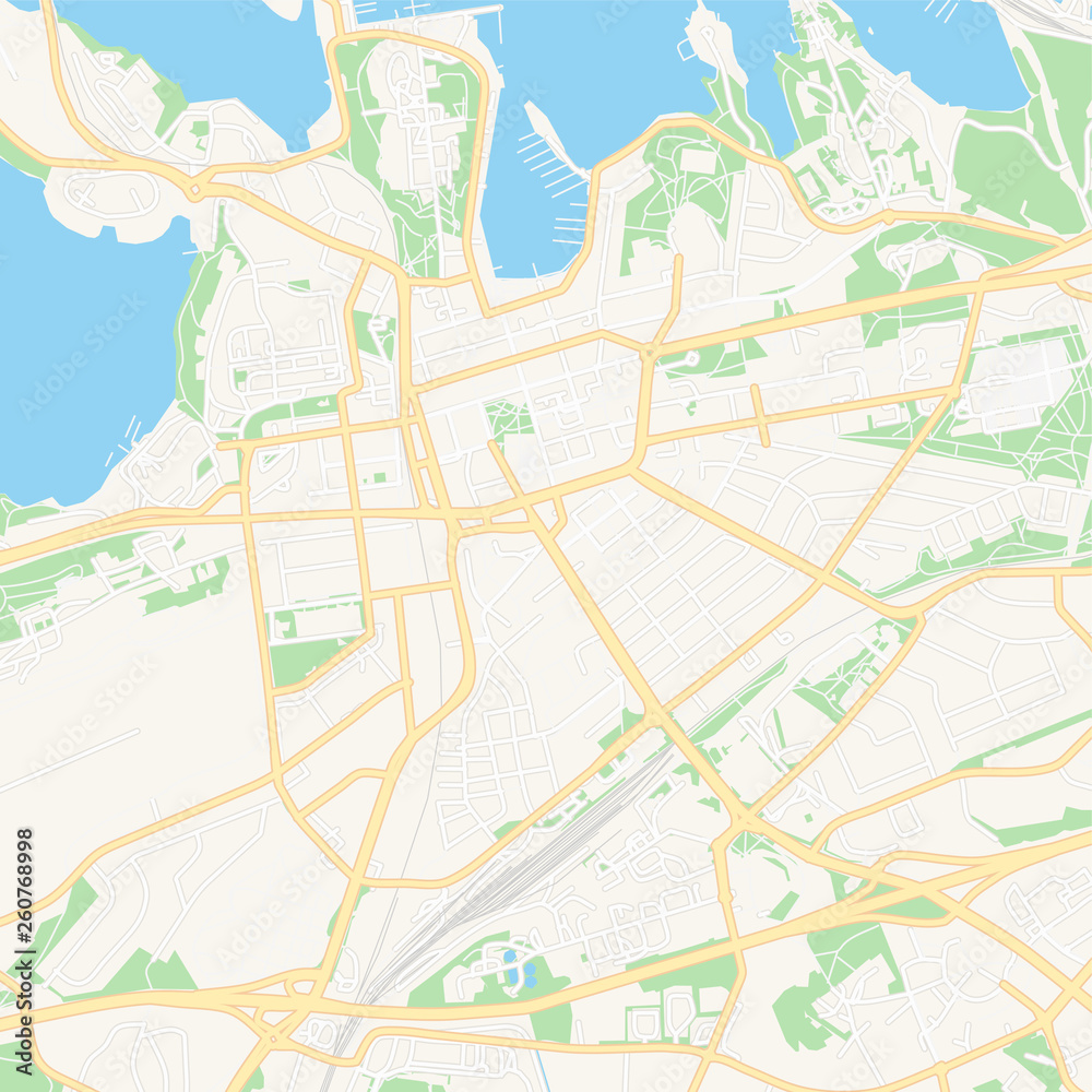 Fototapeta premium Lappeenranta, Finland printable map