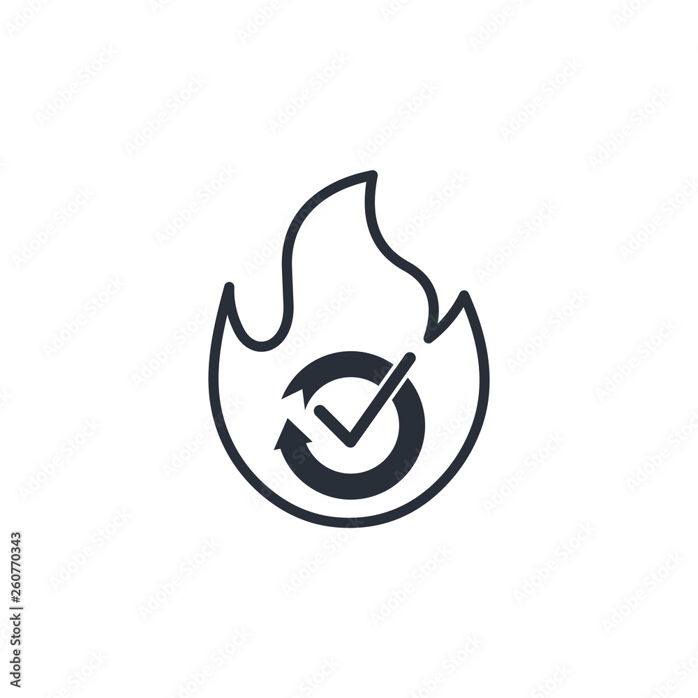 Fire and renewal icons.Hot update, renewal . Vector linear icon. Fire and renewal icons.Hot update, renewal . Vector linear icon.