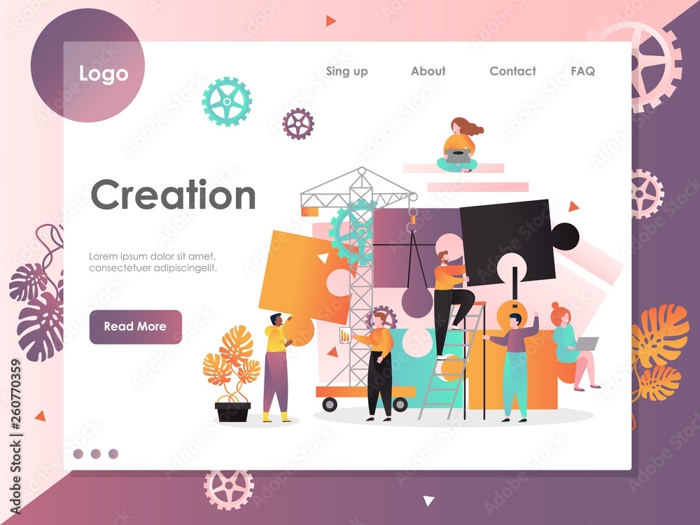 Creation vector website landing page design template
