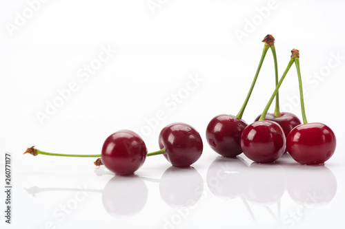 Ripe cherries hill isolated