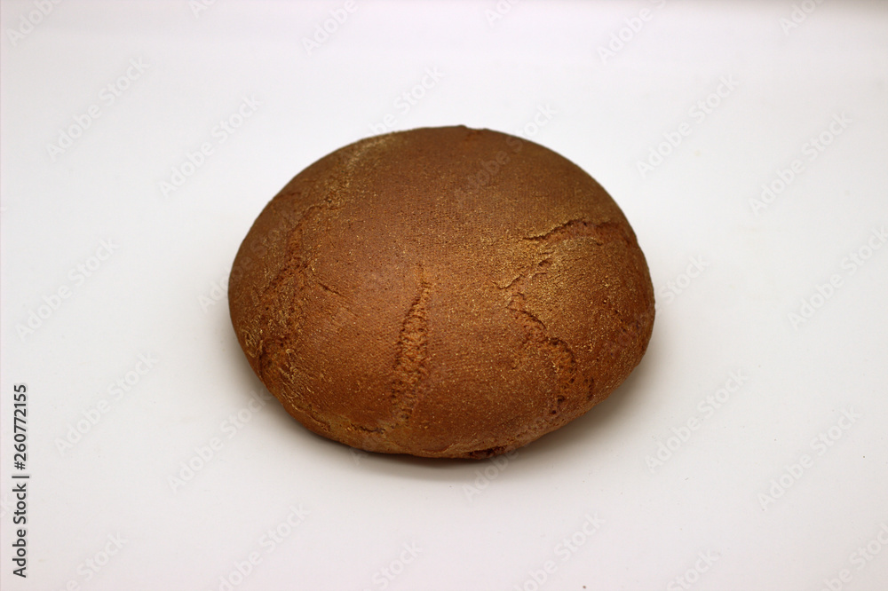 Loaf Of The Rye Bread Isolated Image On A White Background