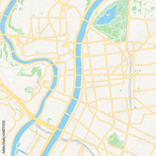 Lyon, France printable map