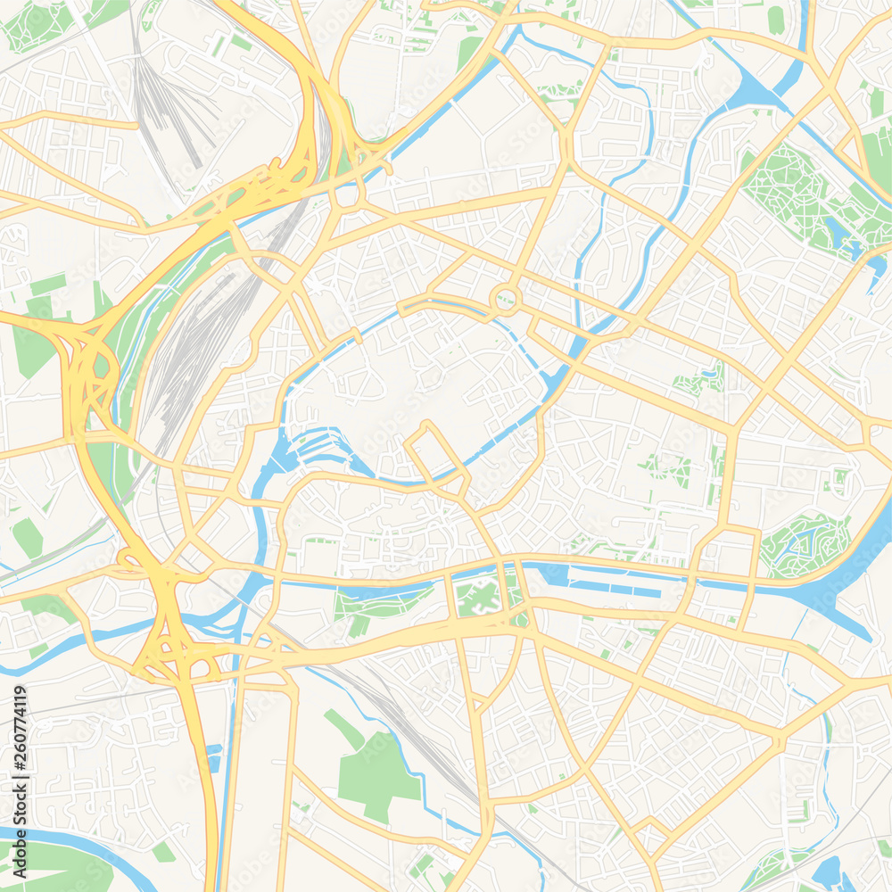 Strasbourg, France printable map