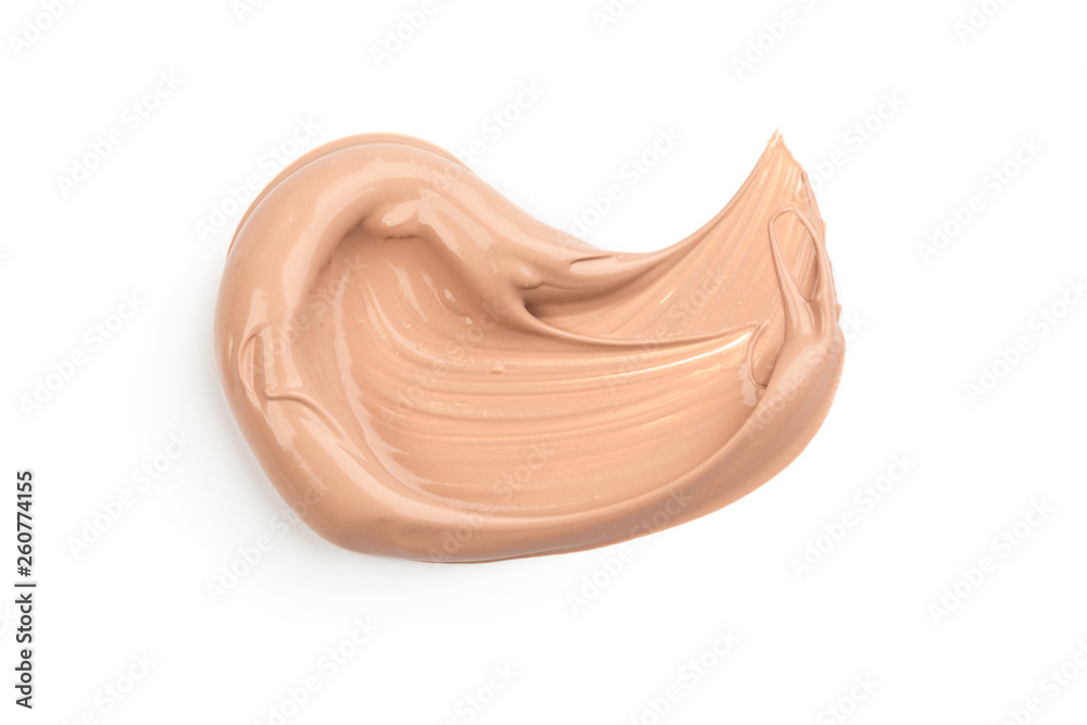 Fototapeta premium Liquid Foundation Smudge On White Background.