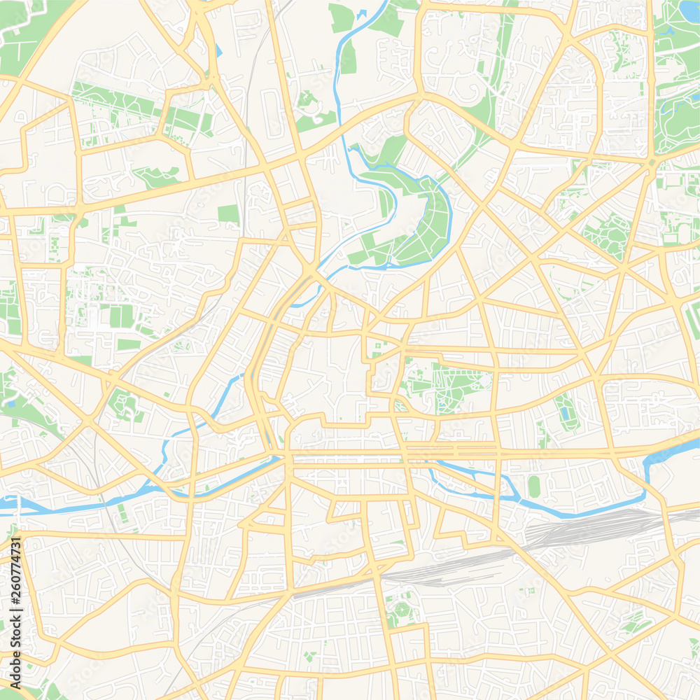 Rennes, France printable map