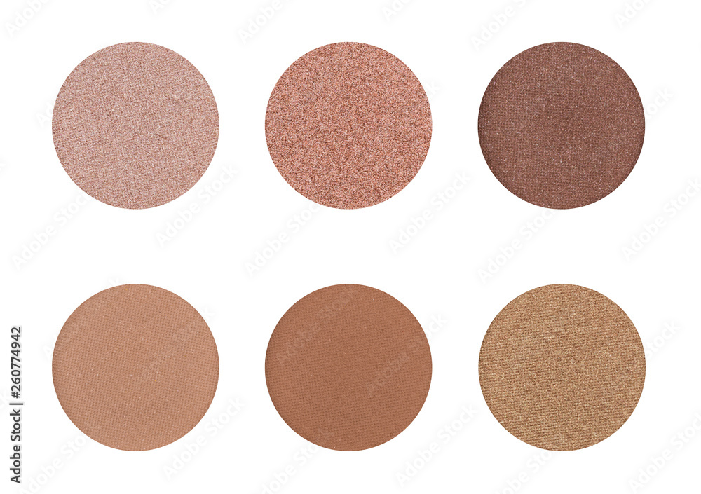 Eyeshadow palette on a white background - Browns Eyeshadow palette on a white background - Browns