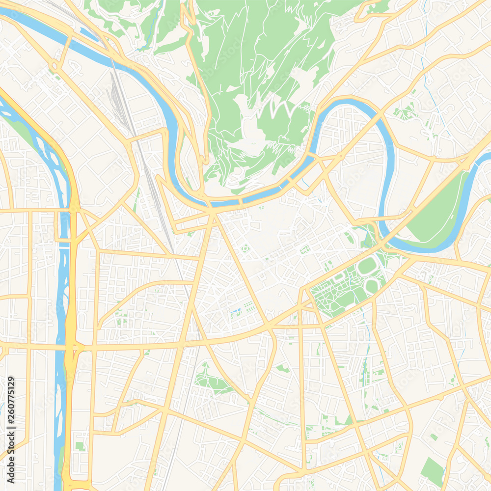 Obraz premium Grenoble, France printable map