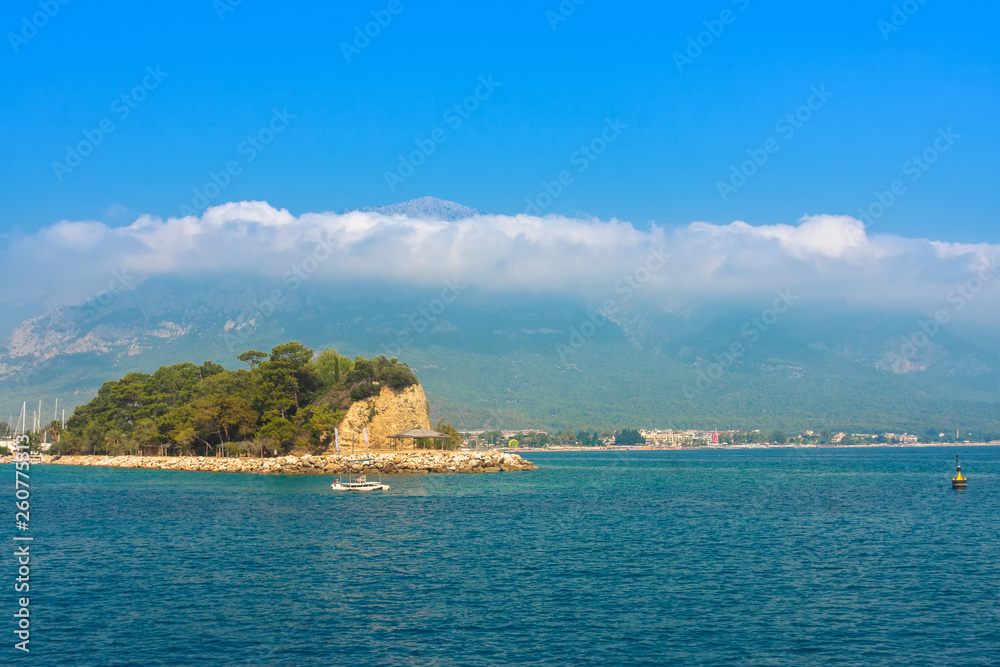 Beautiful sea landscape with an island Beautiful sea landscape with an island