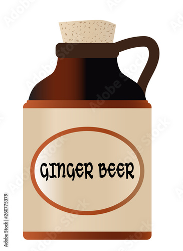 Ginger Beer Stone Bottle With Cork And Logo