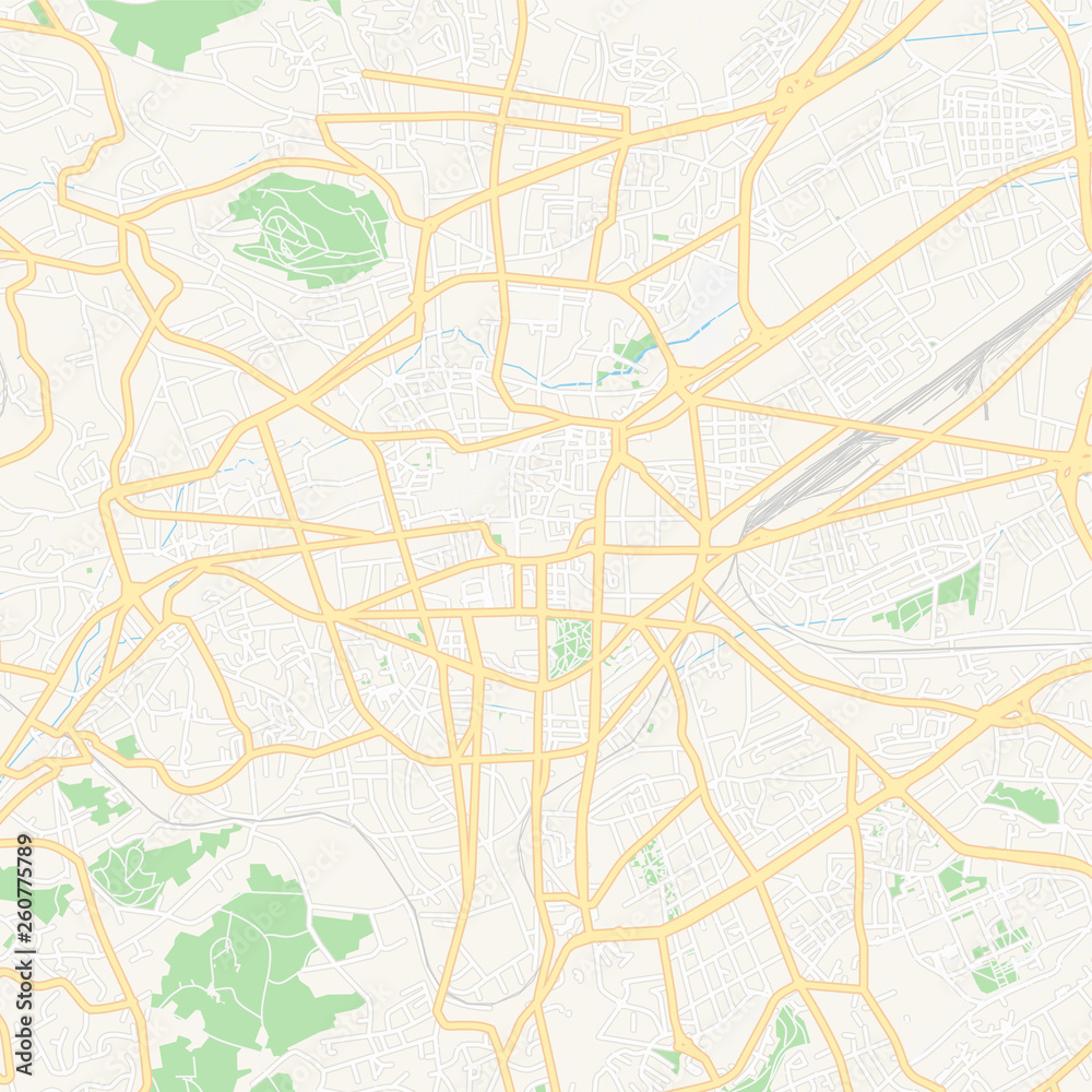 Clermont-Ferrand, France printable map