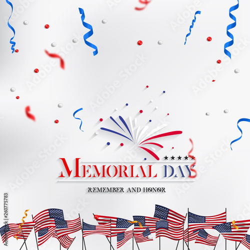 Memorial day vector design. Honoring all who served banner for the memorial day. Remember and Honor.