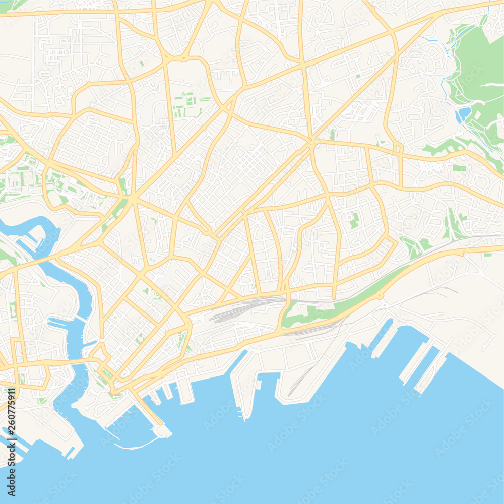 Brest, France printable map