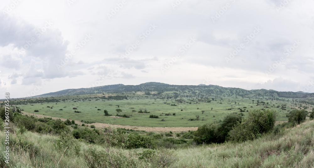 Landscape in Uganda in Queens Elizabeth National Park