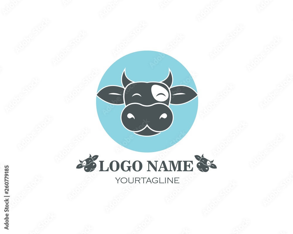 Fototapeta premium cow logo vector illustration template