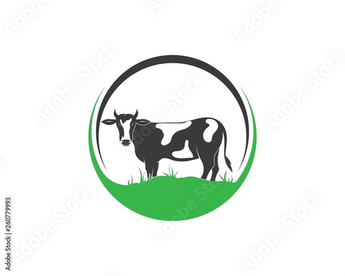 cow logo vector illustration template