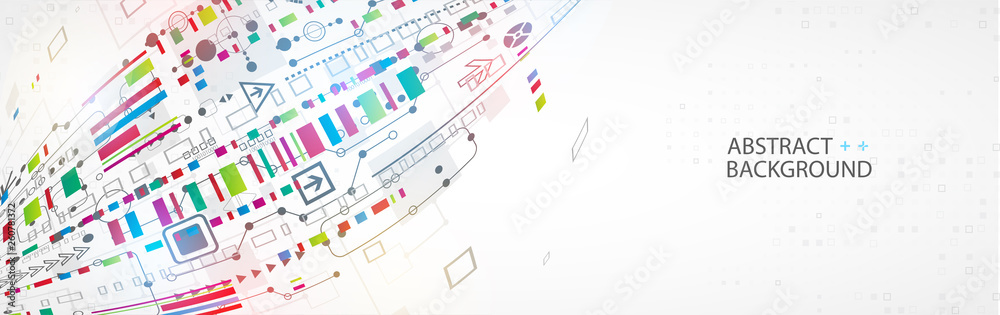 Abstract technology concept. Circuit board, high computer color background. Vector illustration Abstract technology concept. Circuit board, high computer color background. Vector illustration