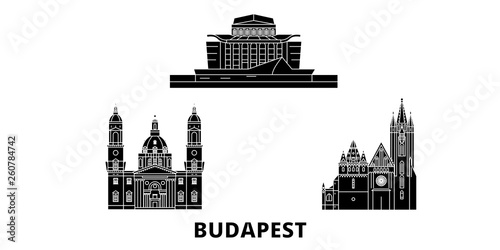 Photography Hungary, Budapest City flat travel skyline set