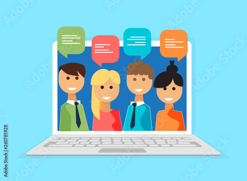 people chatting, discuss, social network, social networks, dialogue speech bubbles, vector illustration