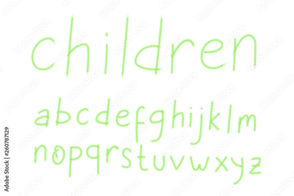 Green Color Alphabet