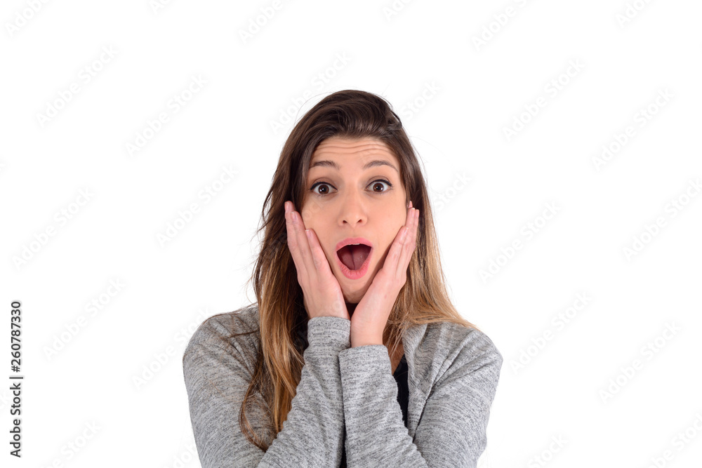 Young woman surprised. Young woman surprised.