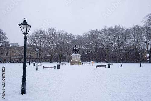 Bristol park in winter - Queen Square photo