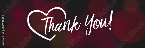 Thank You - Heart bokeh background