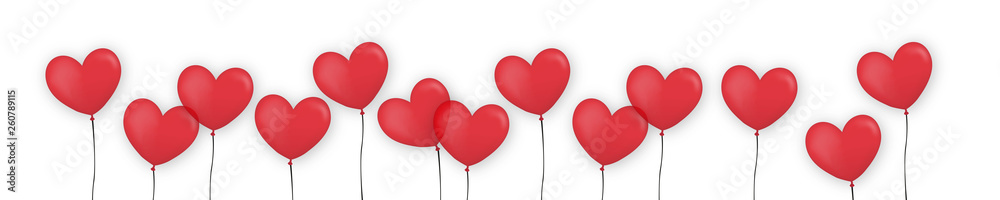 Luftballons Banner an Schnur rot Herz