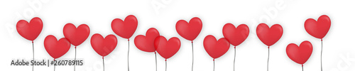 Luftballons Banner an Schnur rot Herz