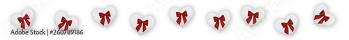 Banner - white Hearts with red ribbon